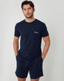 Navy Script Logo Short Lounge Set