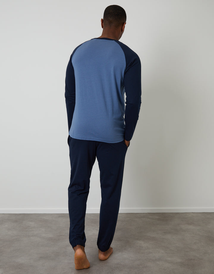 Blue Raglan Sleeve Pyjamas (2-Piece Set)