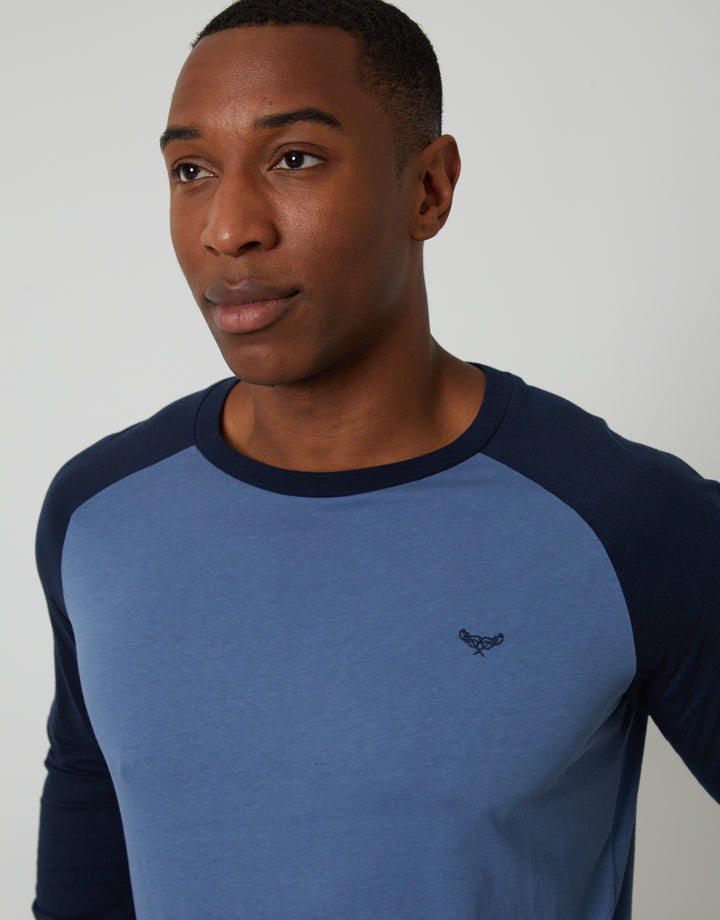 Blue Raglan Sleeve Pyjamas (2-Piece Set)