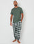 Dark Forest Green Check Textured Short Sleeve Pyjamas (2-Piece Set)
