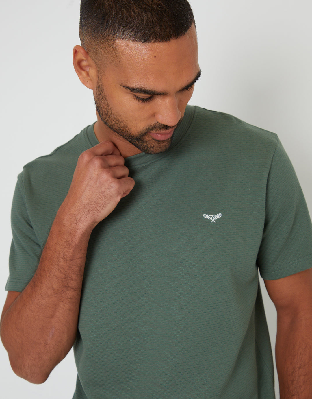 Dark Forest Green Check Textured Short Sleeve Pyjamas (2-Piece Set)