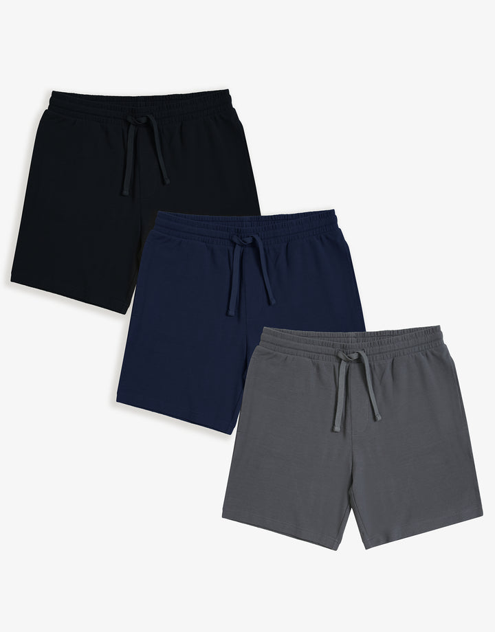 Dark Mix Waffle Textured Lounge Shorts (3 Pack)
