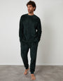 Forest Green Two Tone Borg Loungewear Set (2-Piece Set)