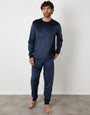 Navy Soft Touch Velour Loungewear Set (2-Piece Set)