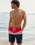 Navy & Red Boardshorts Style Swim Shorts