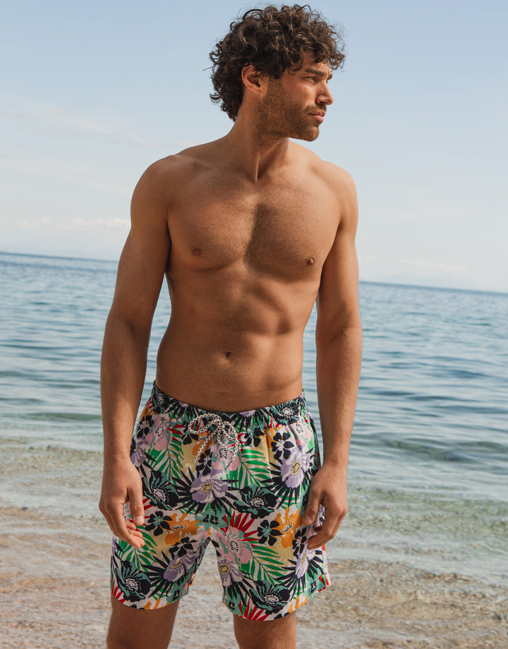 Multi Floral Print Swim Shorts