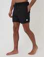 Threadbare Seersucker Swim Shorts in Black - side view