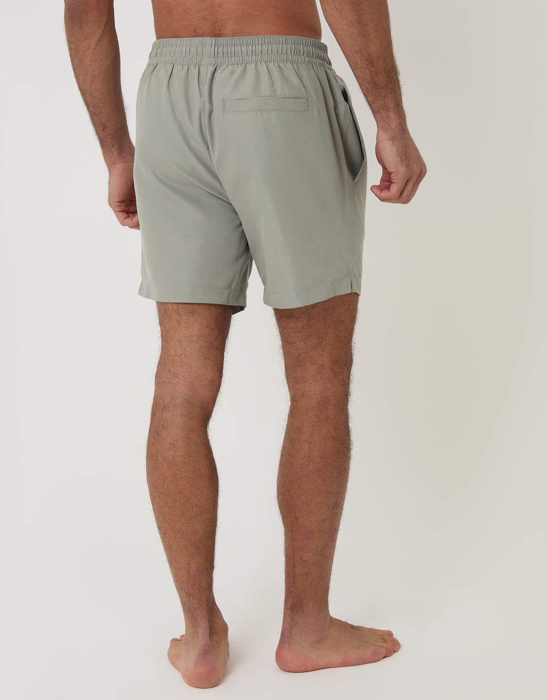 Threadbare Sun Embroidered Quick Dry Swim Shorts in Sage Green - back view