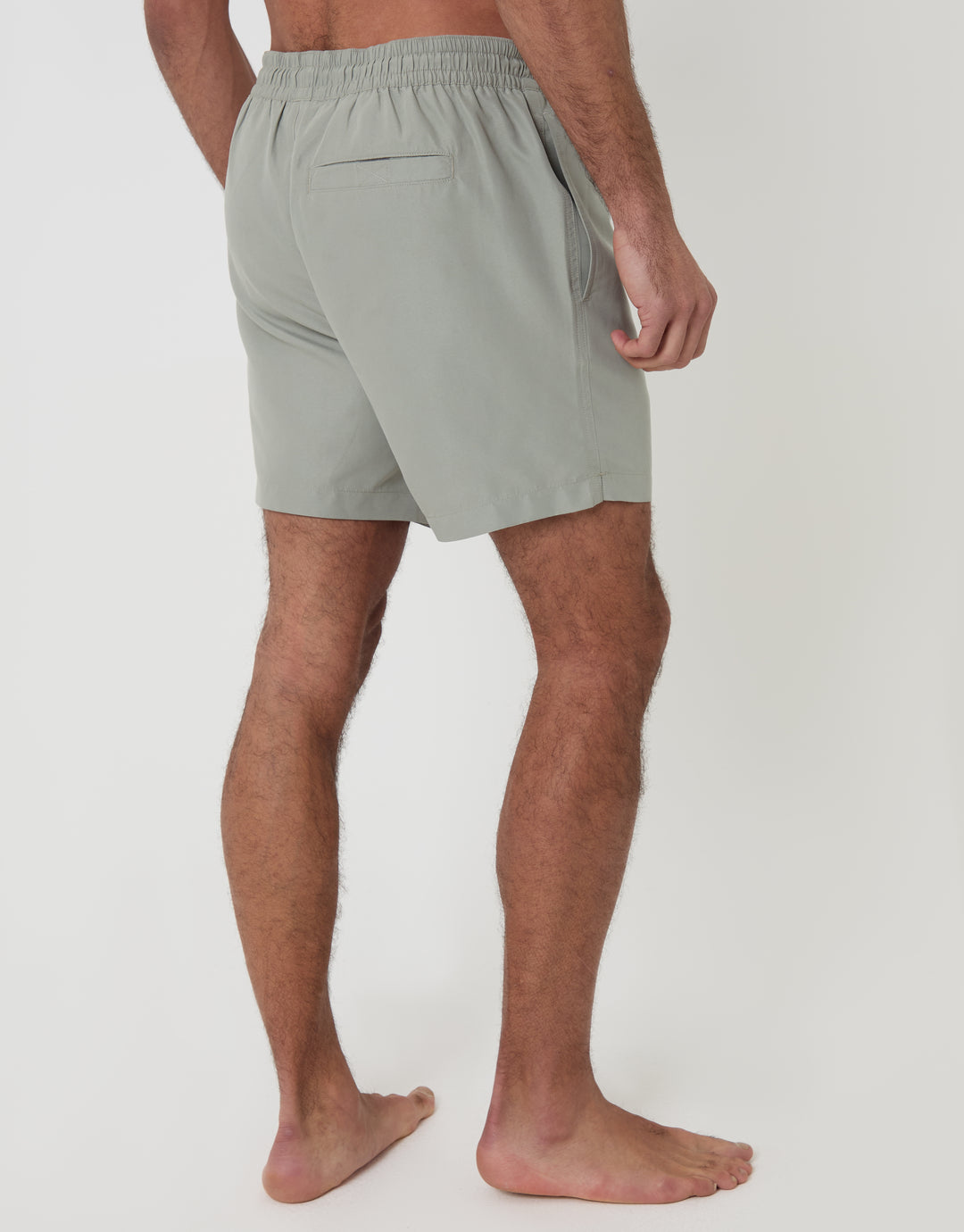 Threadbare Quick Dry Swim Shorts in Sage Green - back view