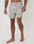 Palm Print Seersucker Swim Shorts in Sage Green