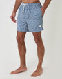 Threadbare Quick Dry Swim Shorts in Blue Geo Arch Print - front view
