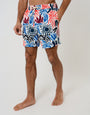 Cream Tropical Print Quick Dry Swim Shorts