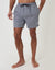 Geo Print Contrast Piping Quick Dry Swim Shorts in Black
