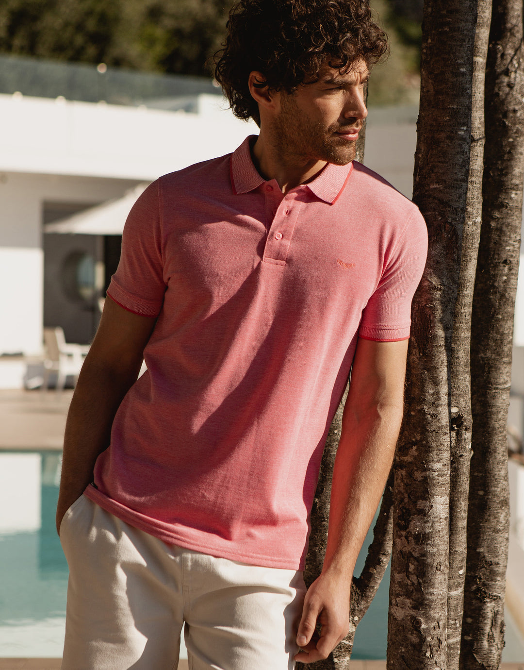 Coral Pink Pique Classic Polo Shirt