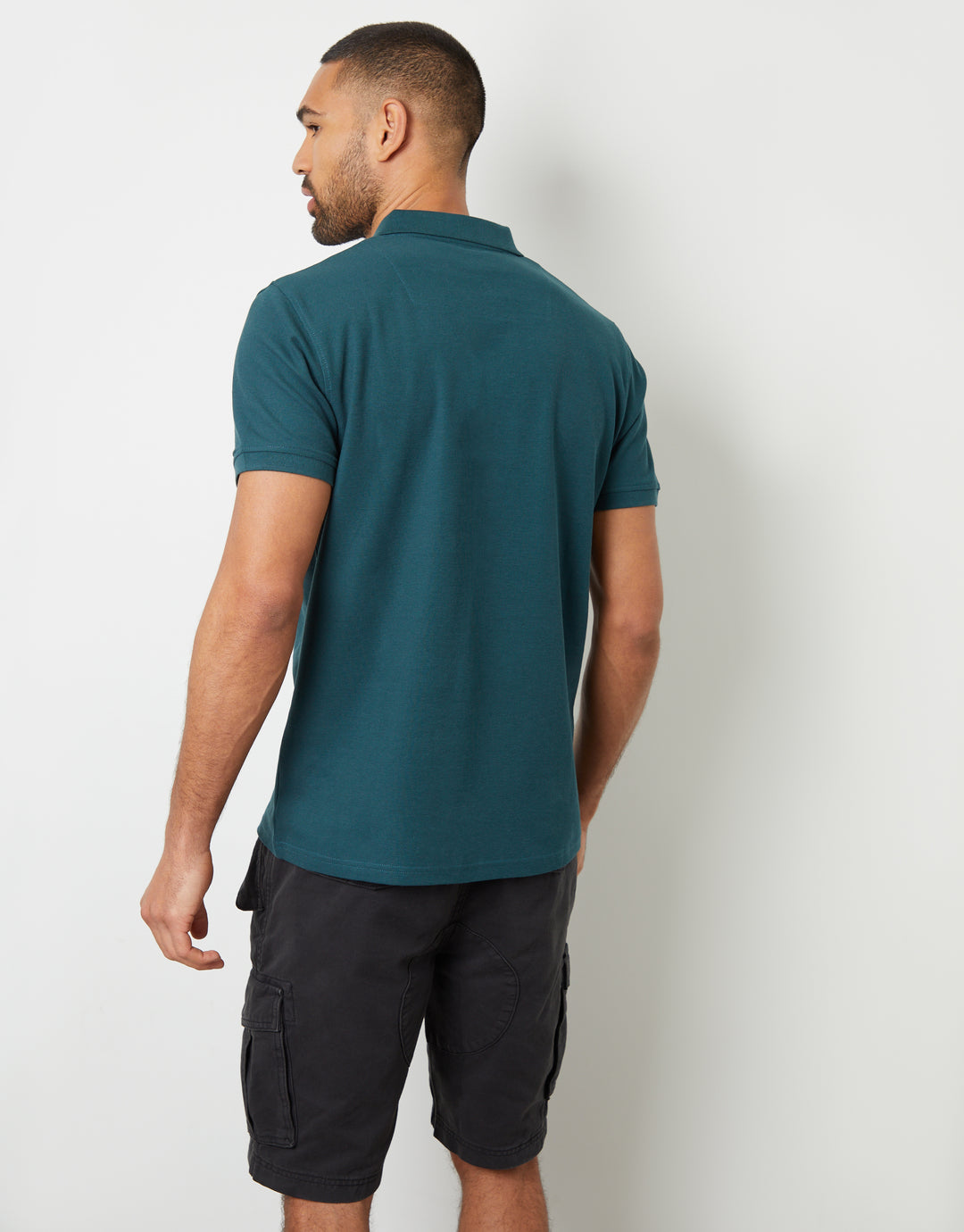 Dark Blue Open Neck Collar Polo Shirt