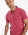 Pink Space Dye Zip Collar Polo Shirt