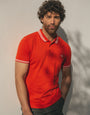 Red Rib Collar Classic Polo Shirt