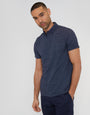 Navy Geo Print Polo Shirt