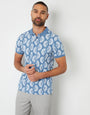 Blue Shell Print Polo Shirt