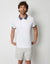 White Contrast Pattern Collar Polo Shirt