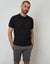 Cotton Pique Short Sleeve Polo Shirt in Black
