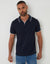 Navy Cotton Interlock Trophy Neck Polo Shirt