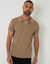 Camel Brown Cotton Interlock Trophy Neck Polo Shirt