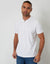 Textured Quarter Zip Polo Shirt in White