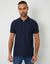 Navy Textured Quarter Zip Polo Shirt