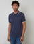 Blue Jetted Pocket Cotton Interlock Polo Shirt