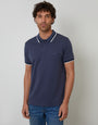 Blue Jetted Pocket Cotton Interlock Polo Shirt