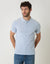 Denim Blue Two Tone Cotton Pique Polo Shirt