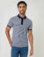 Navy Stripe Cotton Pique Polo Shirt