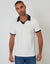 White Trophy Neck Waffle Polo Shirt