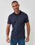 Textured Cotton Polo Shirt in Navy