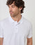 Textured Cotton Polo Shirt in White