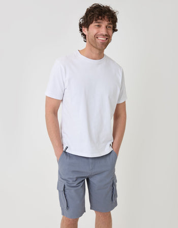 Threadbare Cargo Shorts in Misty Blue - Full View