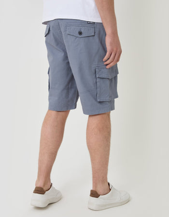 Threadbare Cargo Shorts in Misty Blue - Back View