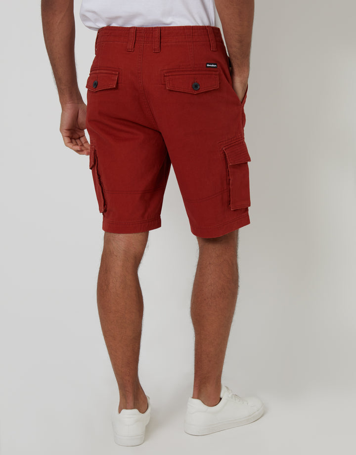 Threadbare Cargo Shorts in Rust Orange - back view
