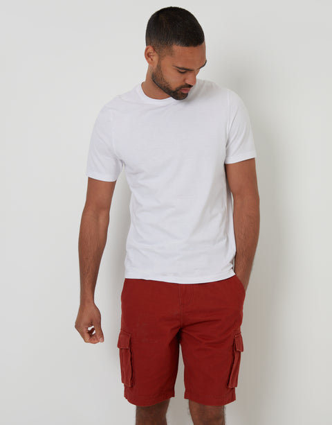 Threadbare Cargo Shorts in Rust Orange - full view