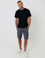 Thread bare Cargo Shorts in Dark Grey - full body