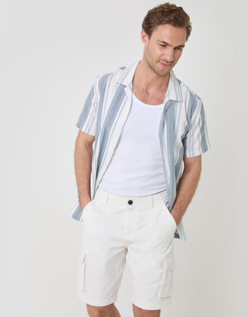 Threadbare Cargo Shorts in White - full body