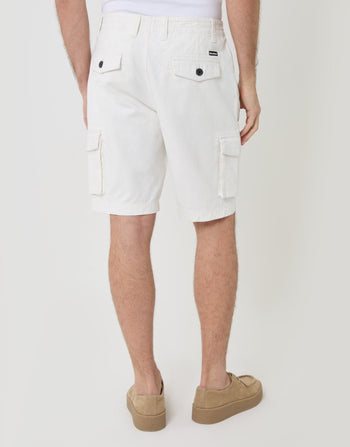 Threadbare Cargo Shorts in White - back view