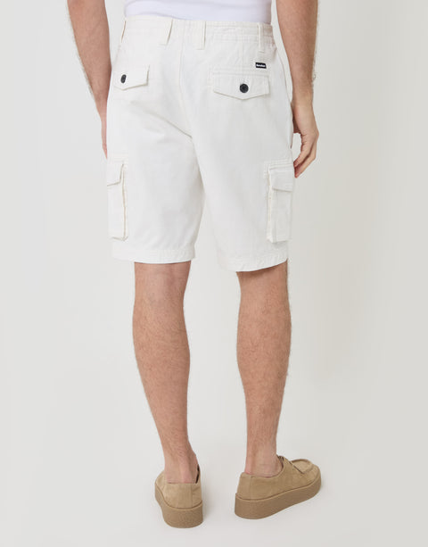 Threadbare Cargo Shorts in White - back view