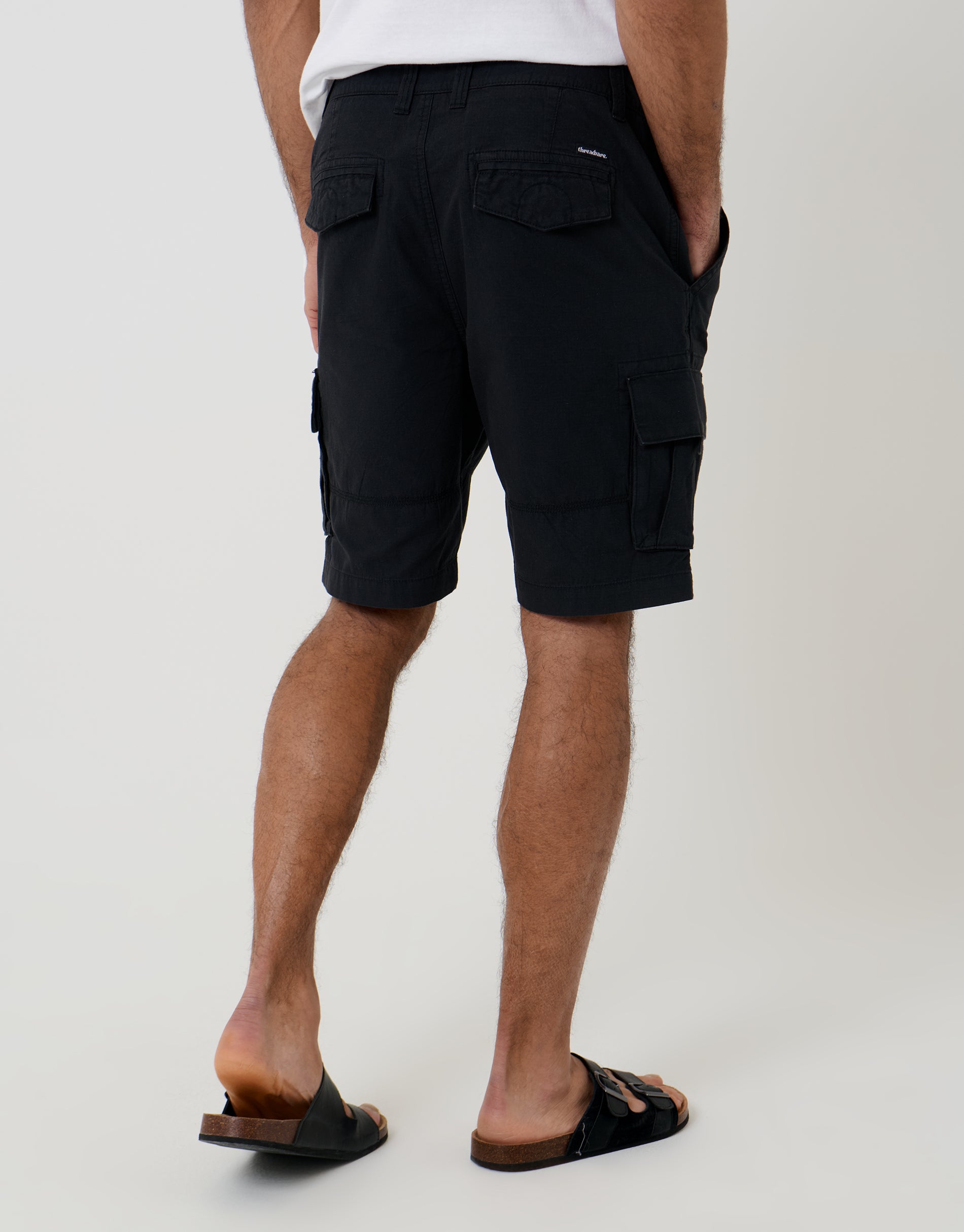 Threadbare Men's Black Cargo Shorts