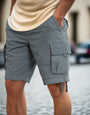 Charcoal Green Cargo Shorts