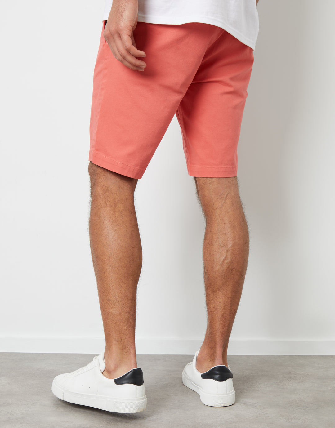 Coral Pink Slim Fit Chino Shorts