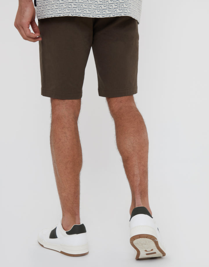 Chocolate Brown Slim Fit Chino Shorts