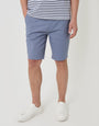 Threadbare Belted Chino Shorts in Misty Blue - front view
