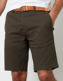 Forest Green Belted Chino Shorts